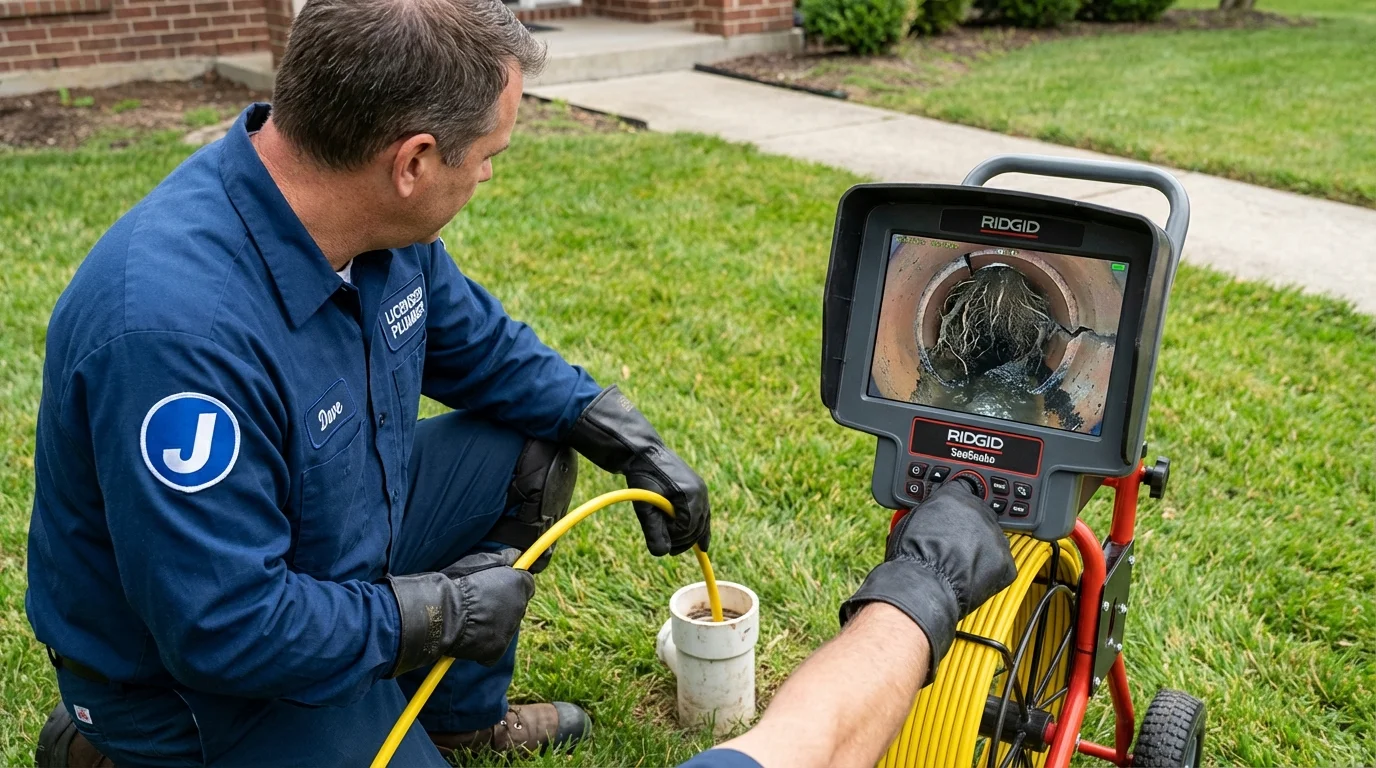 Sewer camera inspection being performed by Johns Plumbing LLC in Albany